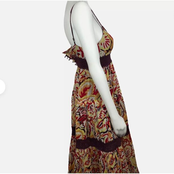 BCBG MAXAZRIA Summer Maxi Dress Women’s Size 0 Y2K Boho Crochet Spaghetti Strap - Picture 3 of 11